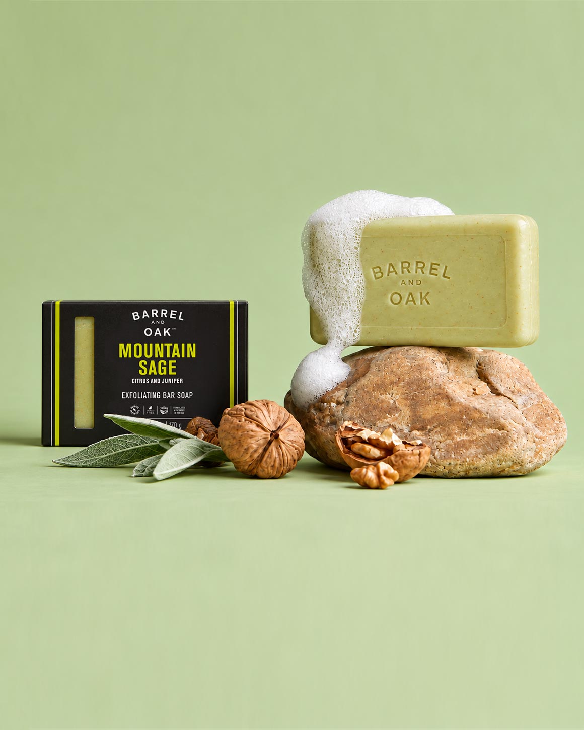 Barrel & Oak - Mountain Sage Exfoliating Bar Soap
