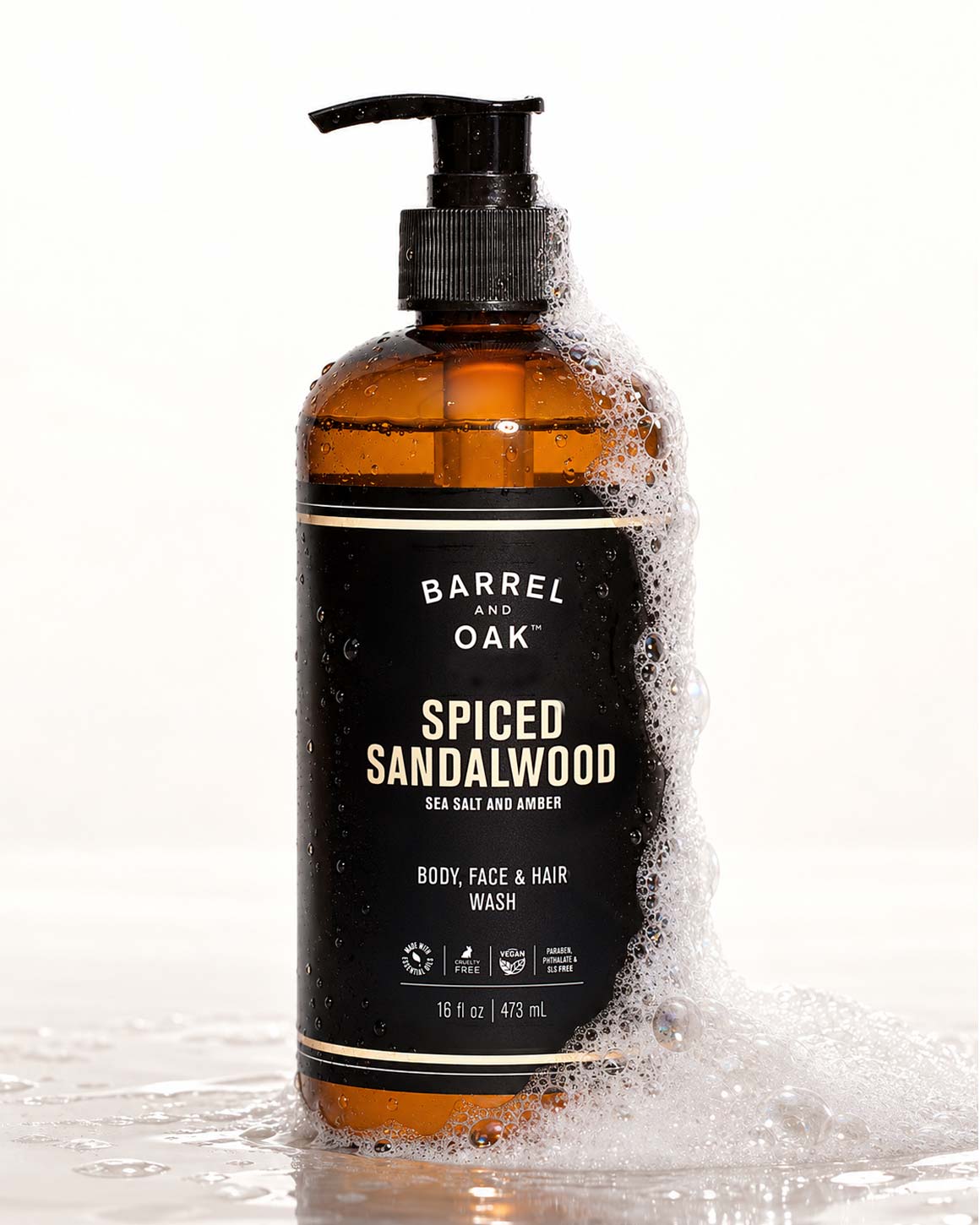 Barrel & Oak - Spiced Sandalwood Hair, Face, and Body All-In-One Wash