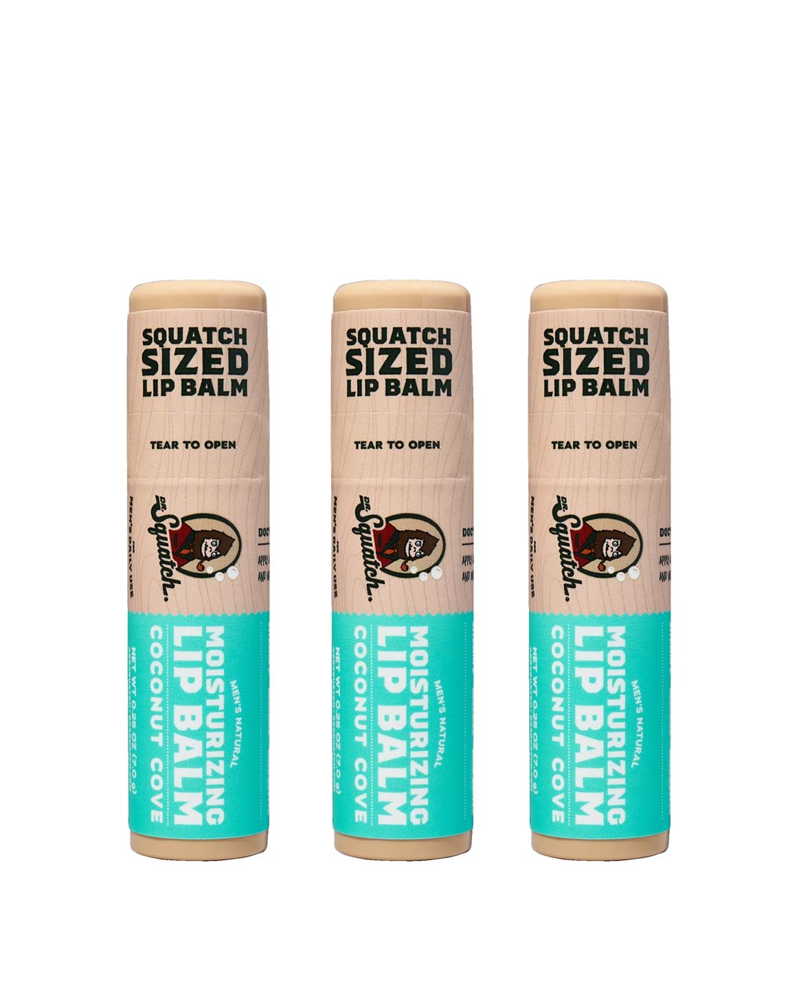 Dr. Squatch - Coconut Cove Moisturizing Natural Lip Balm (3 Count)