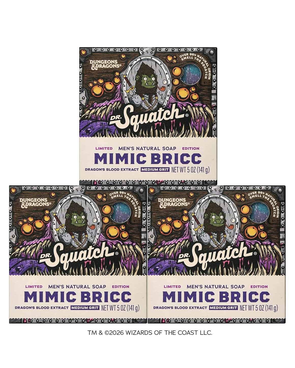 Dr. Squatch - Limited Edition Dungeons and Dragons Mimic Soap Bars 3-Pack