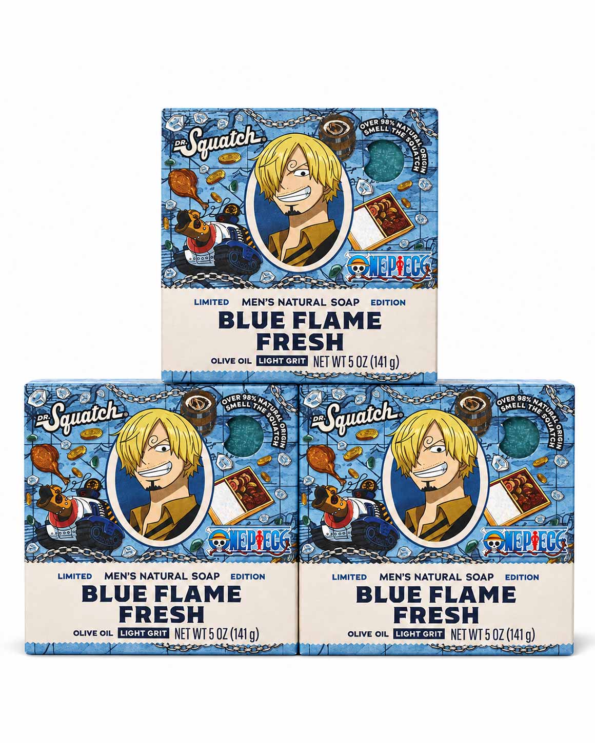 Dr. Squatch Limited Edition One Piece Blue Flame Fresh Soap 3-Pack