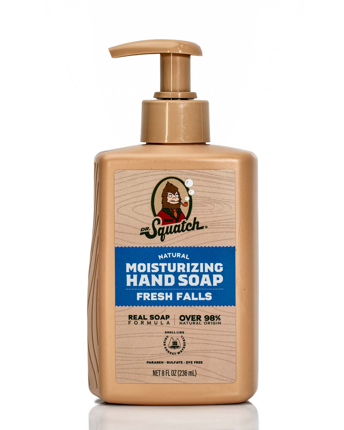 Dr. Squatch natural moisturizing hand soap bottle on a white background