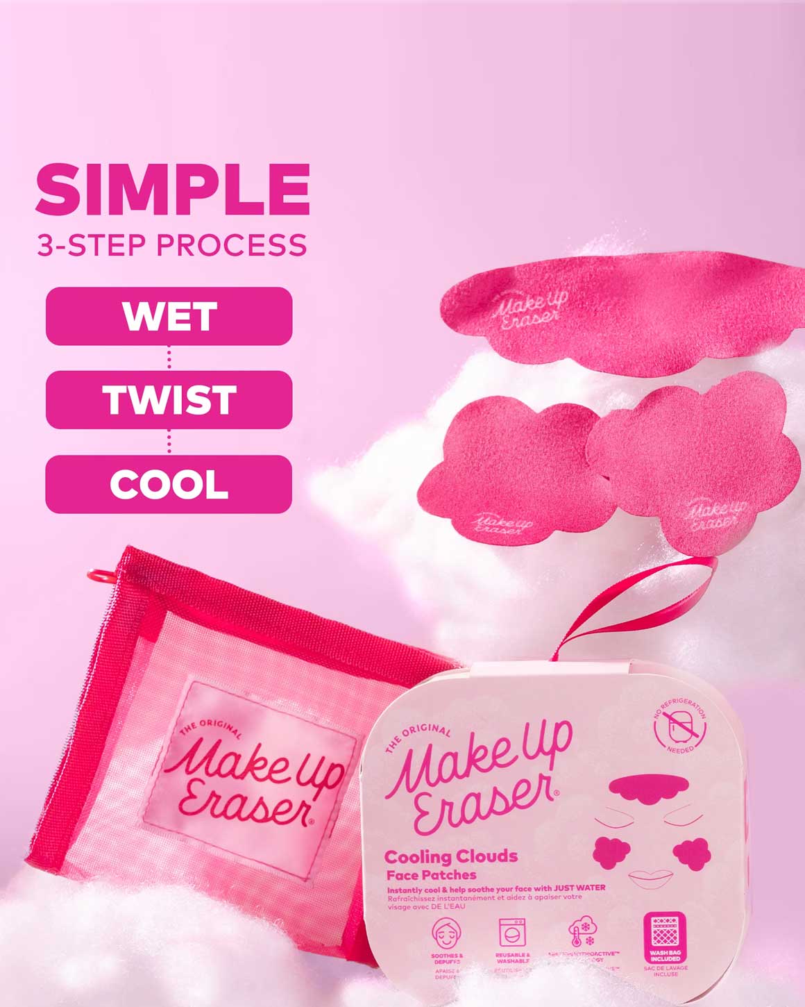 MakeUp Eraser - Facial Cooling Clouds® Reusable Patches 3pc
