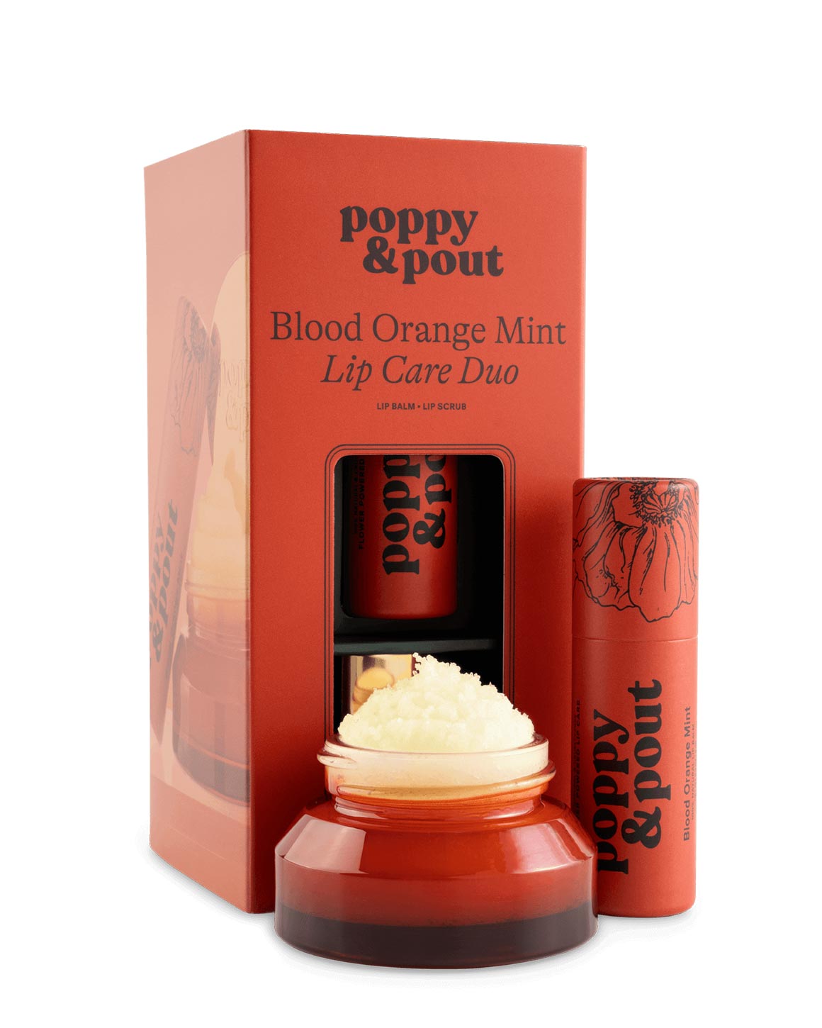 Poppy & Pout - Blood Orange Mint Lip Care Duo – Gift Set