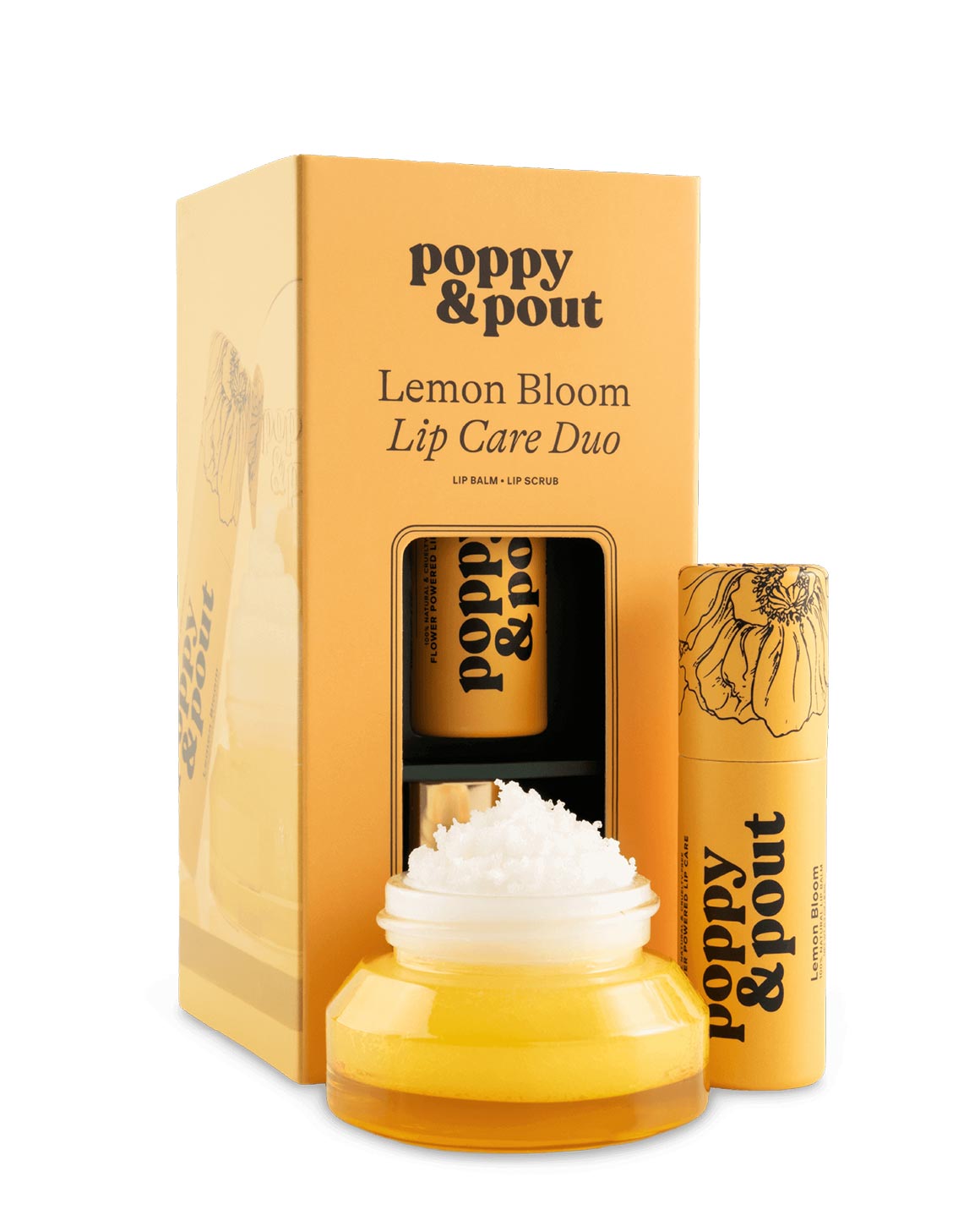 Poppy & Pout - Lemon Bloom Lip Care Duo – Gift Set