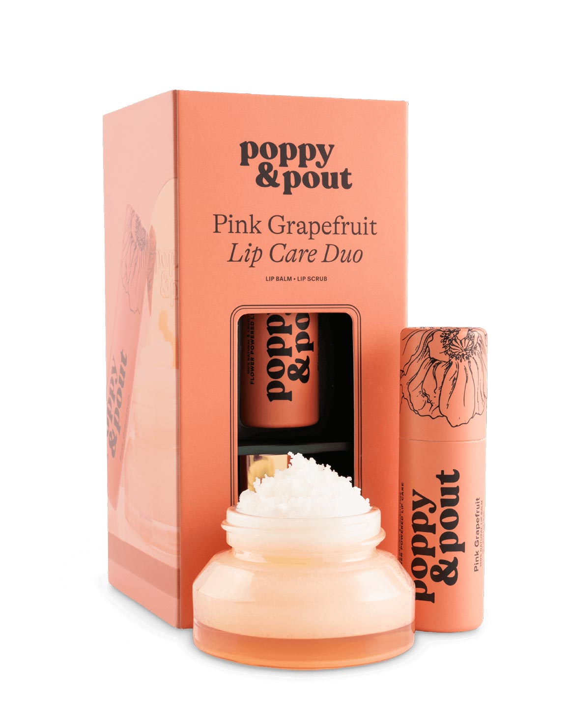 Poppy & Pout - Pink Grapefruit Lip Care Duo – Gift Set