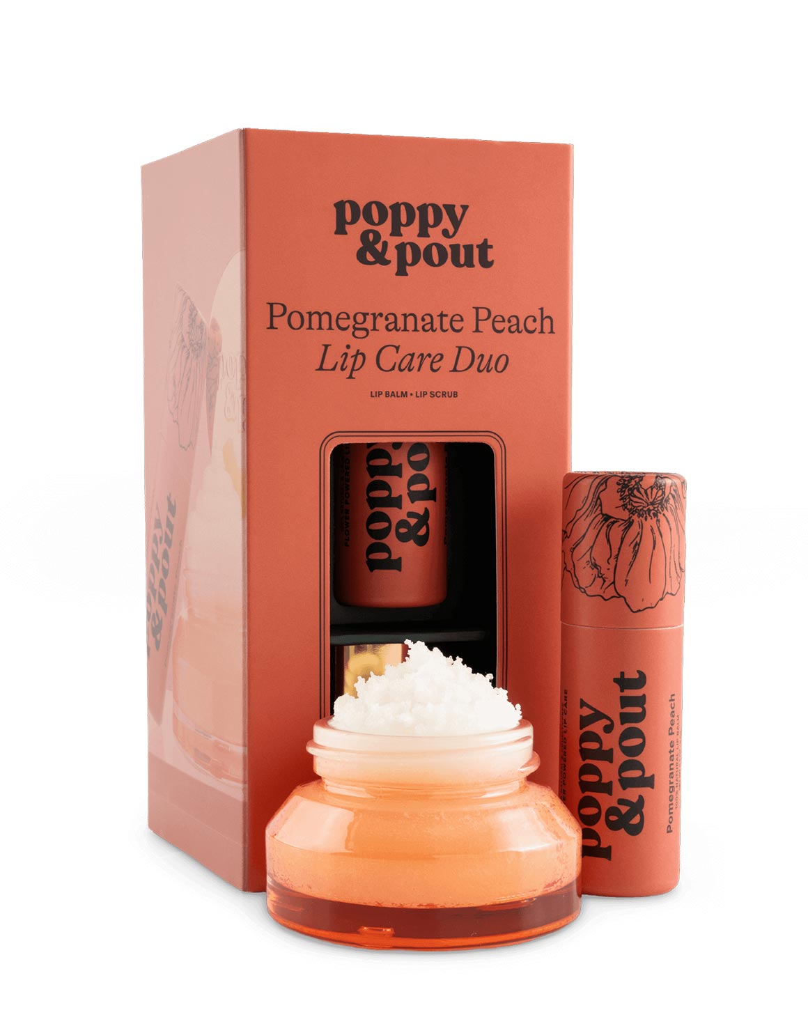Poppy & Pout - Pomegranate Peach Lip Care Duo – Gift Set