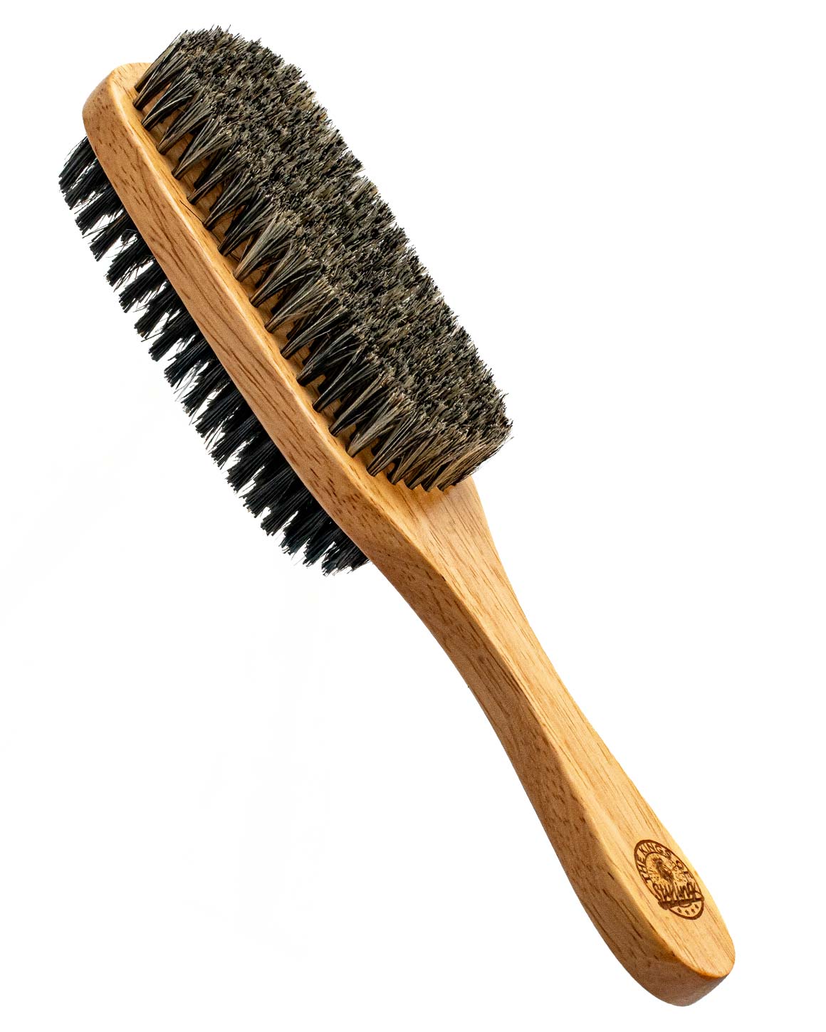 Double-sided beech wood beard and hair brush with boar and nylon bristles, 9-inch length for Men.