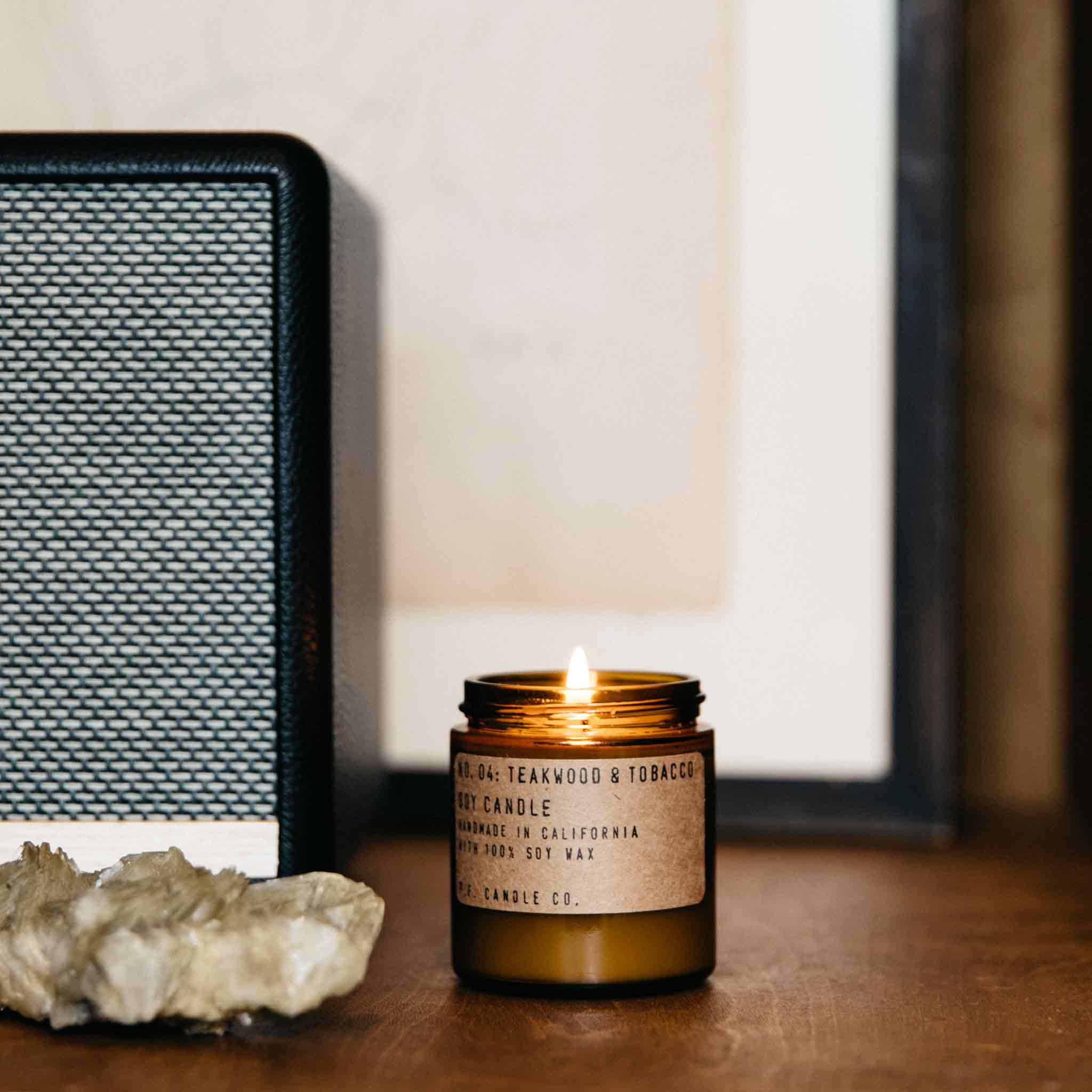 P. F. Candle Co. - Teakwood & Tobacco Mini Soy Candle I The Kings