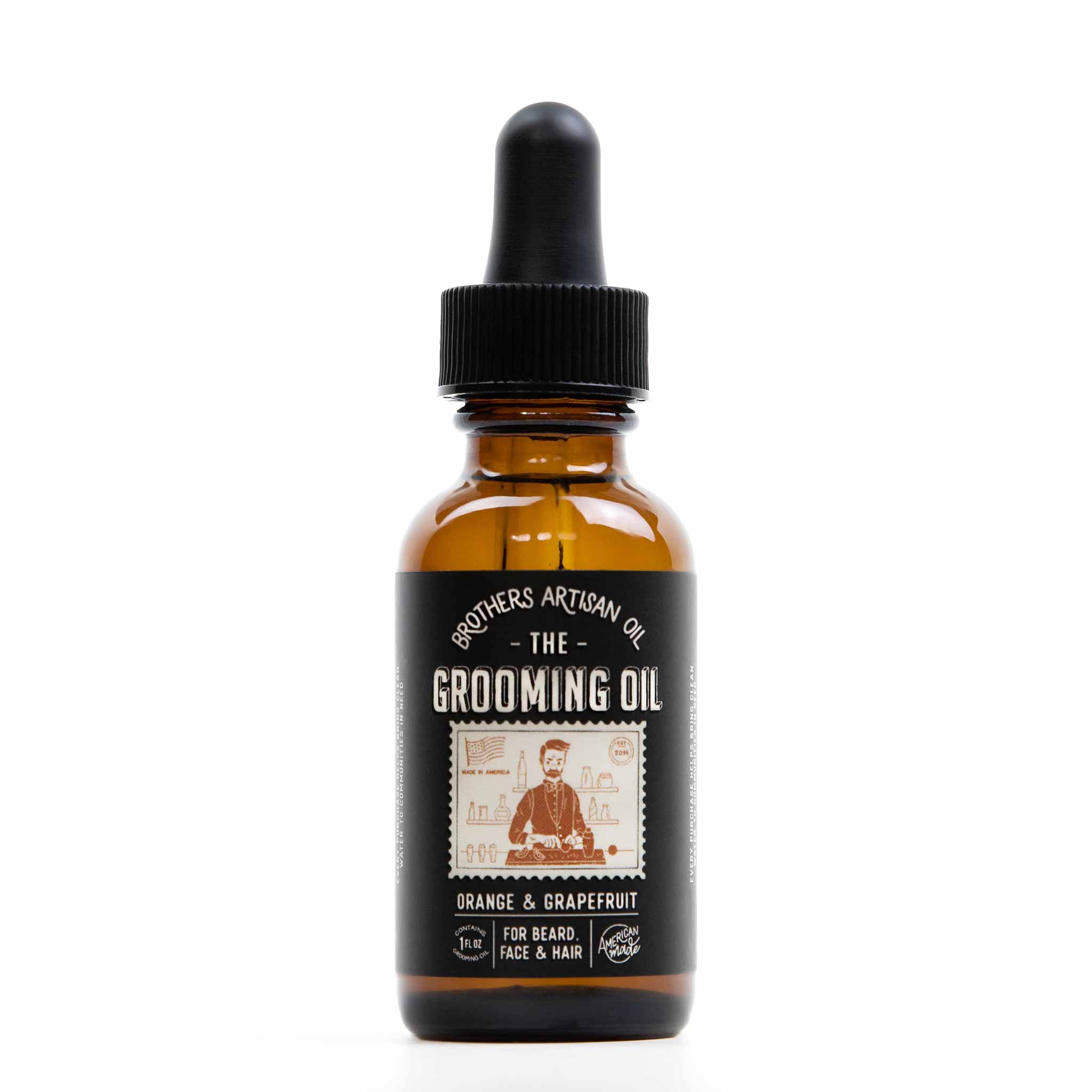 Brothers Artisan Oil Orange & Grapefruit Grooming Oil – award-winning beard and face oil with argan, jojoba, and grapeseed oils