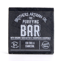 Brothers Artisan Oil Tea Tree & Charcoal Bar Soap – handcrafted vegan detox soap with activated charcoal and essential oils